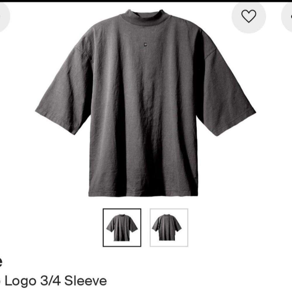 Yeezy 3/4 Logo T Shirt Gray Size Xl
